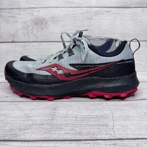 Saucony Peregrine 13 Mens Trail Running Shoes Gray Red Black Size 11 FLAW